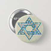 Badge Rond 5 Cm La gemme a décoré l'étoile de David (Devant & derrière)