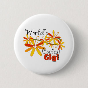 Badge Rond 5 Cm La Gigi la plus cool du monde floral