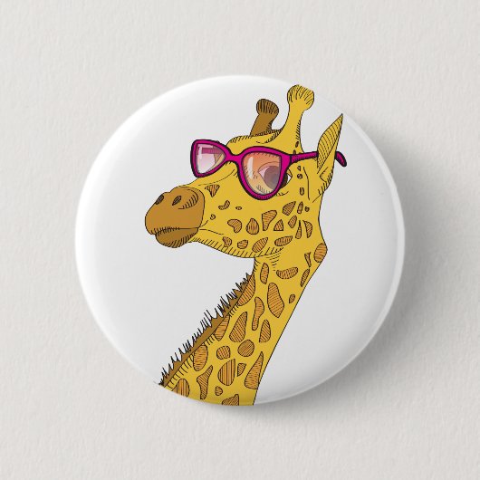 Badge Rond 5 Cm La girafe de hippie (Devant)