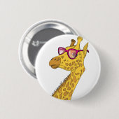 Badge Rond 5 Cm La girafe de hippie (Devant & derrière)