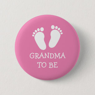 Badge Rond 5 Cm La GRAND-MAMAN À ÊTRE des empreintes de pas de