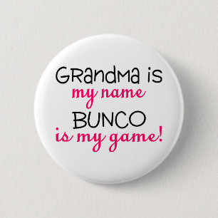 Badge Rond 5 Cm La grand-maman est mon Bunco nommé est mon jeu