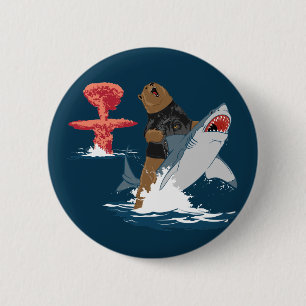 Badge Rond 5 Cm La grande évasion - cavalerie de requin d'ours