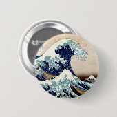 Badge Rond 5 Cm La Grande Vague de Kanagawa (Devant & derrière)