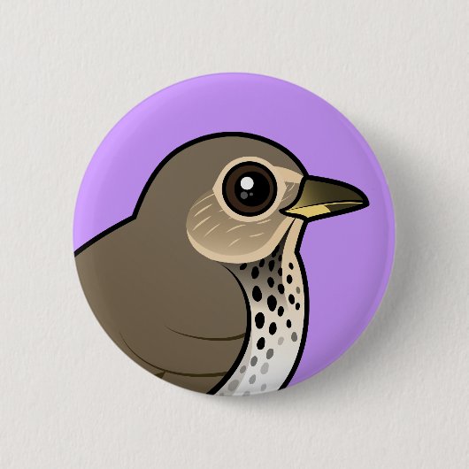 Badge Rond 5 Cm La grive de Swainson (Devant)