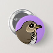 Badge Rond 5 Cm La grive de Swainson (Devant & derrière)