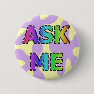 Badge Rond 5 Cm La hippie me demandent de me boutonner
