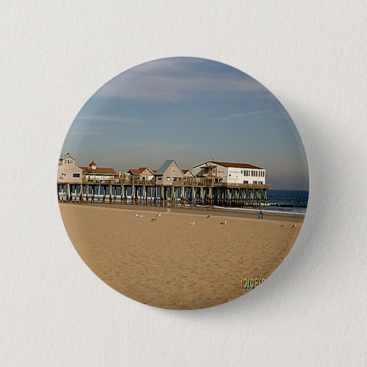 Badge Rond 5 Cm La jetée de Old Orchard Beach (Devant)