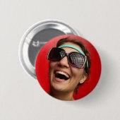 Badge Rond 5 Cm La jeune mariée heureuse (Devant & derrière)