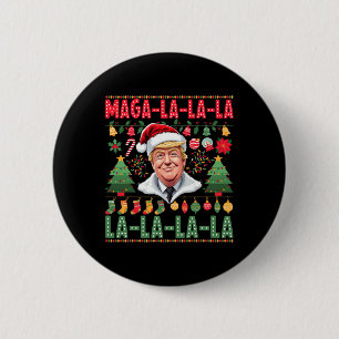 Badge Rond 5 Cm La La Donald Trump Potus 47 Mauvais Noël 1