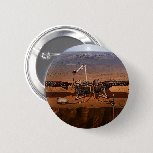 Badge Rond 5 Cm La Lander de l'Insight (Devant & derrière)