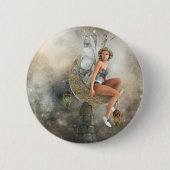Badge Rond 5 Cm La Lazy Moon Fairy (Devant)