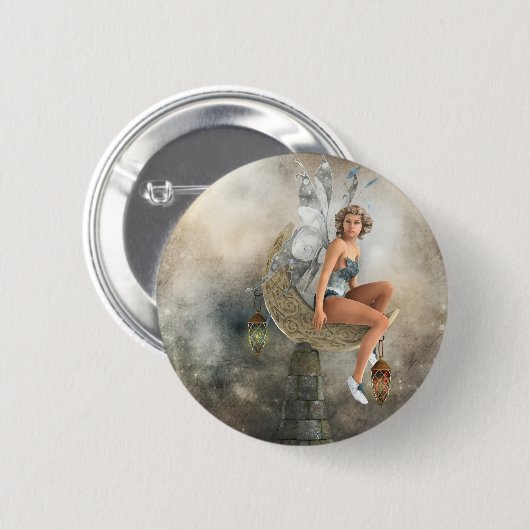 Badge Rond 5 Cm La Lazy Moon Fairy (Devant & derrière)