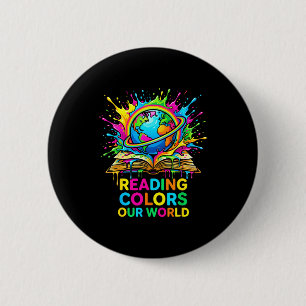 Badge Rond 5 Cm La lecture colore notre monde astronaute spatial