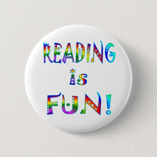 Badge Rond 5 Cm La lecture est amusement (Devant)