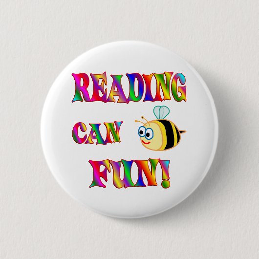 Badge Rond 5 Cm La lecture est amusement (Devant)