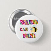 Badge Rond 5 Cm La lecture est amusement (Devant & derrière)