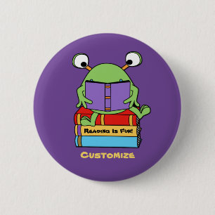 Badge Rond 5 Cm La lecture est bouton étranger affectueux de livre