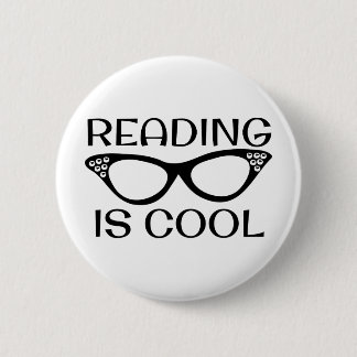 Badge Rond 5 Cm La lecture est bouton frais avec des verres de
