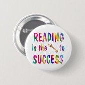 Badge Rond 5 Cm La lecture est principale au succès (Devant & derrière)