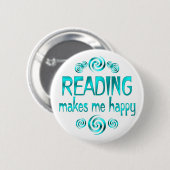 Badge Rond 5 Cm La lecture me rend heureux (Devant & derrière)