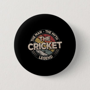 Badge Rond 5 Cm La légende du cricket Joueur de cricket rétro Homm