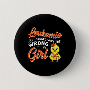 Badge Rond 5 Cm La leucémie Messagée Avec Les Mauvais Jeunes Fille
