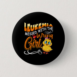 Badge Rond 5 Cm La leucémie Messagée Avec Les Mauvais Jeunes Fille