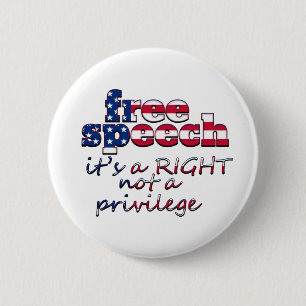 BADGE ROND 5 CM LA LIBERTÉ D'EXPRESSION EST UN DROIT ET NON UN PRI