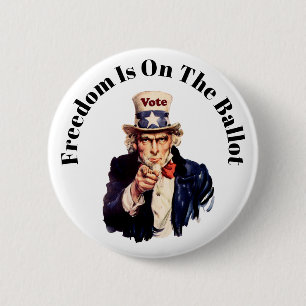 Badge Rond 5 Cm La Liberté Est Au Vote En 2026