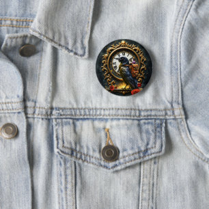 Badge Rond 5 Cm La livraison mécanique du corbeau