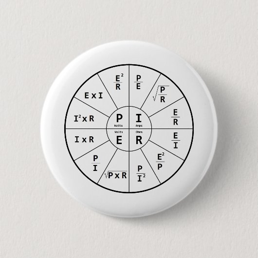 Badge Rond 5 Cm La loi d'ohm pour le C.C (Devant)