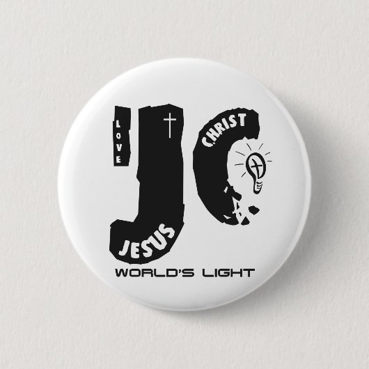 Badge Rond 5 Cm La lumière du monde de Jésus (Devant)