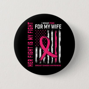 Badge Rond 5 Cm La lutte est ma lutte Je porte rose femme cancer d