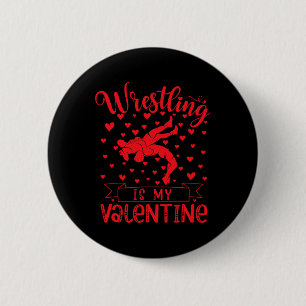 Badge Rond 5 Cm La lutte est ma Saint Valentin Rouge amour Coeur V