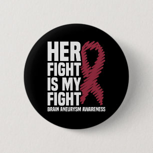 Badge Rond 5 Cm La lutte est mon combat Cerveau Aneurysme Conscien