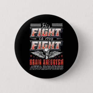 Badge Rond 5 Cm La lutte est mon combat Cerveau Aneurysme de la co