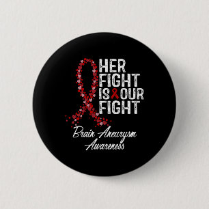 Badge Rond 5 Cm La lutte est notre combat Cerveau Aneurysme sensib
