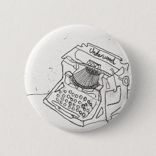 Badge Rond 5 Cm La machine à écrire antique de Janel