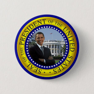 Badge Rond 5 Cm La Maison Blanche d'Obama - bouton présidentiel de