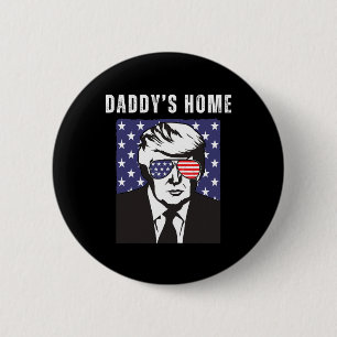 Badge Rond 5 Cm La maison de papa drôle Républicain Donald Trump s