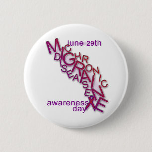 Badge Rond 5 Cm La maladie chronique de migraine - bousculade de