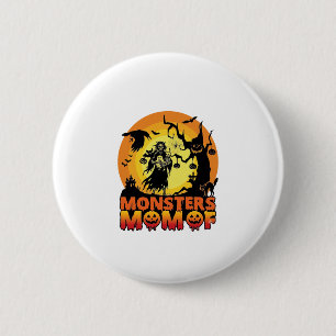 Badge Rond 5 Cm La maman des monstres Halloween Monstre Fantôme Sq