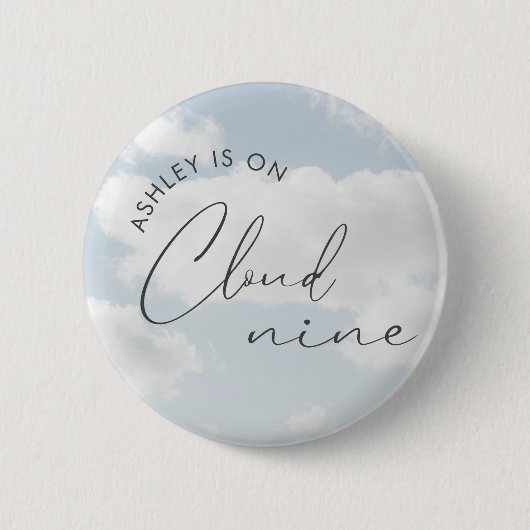 Badge Rond 5 Cm La Mariée Est Sur Cloud Neuf Fête des mariées (Devant)