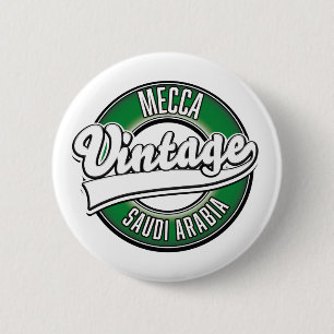 Badge Rond 5 Cm La Mecque arabie saoudite logo vintage