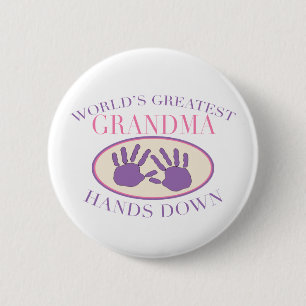 Badge Rond 5 Cm La meilleure grand-maman remet vers le bas le