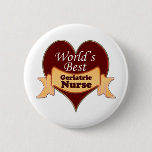 Badge Rond 5 Cm La meilleure infirmière gériatrique du monde