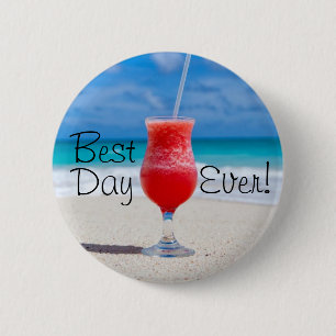 Badge Rond 5 Cm La meilleure plage de jour