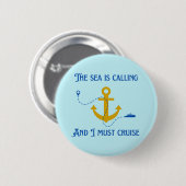 Badge Rond 5 Cm La mer appelle (Devant & derrière)