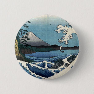 Badge Rond 5 Cm La mer au large de Satta dans la province de Surug